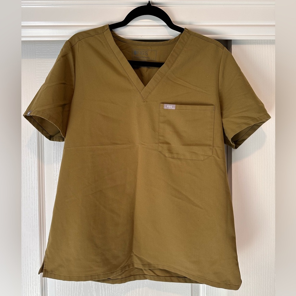 FIGS: Martini Olive Catarina One-Pocket Scrub Top - LARGE